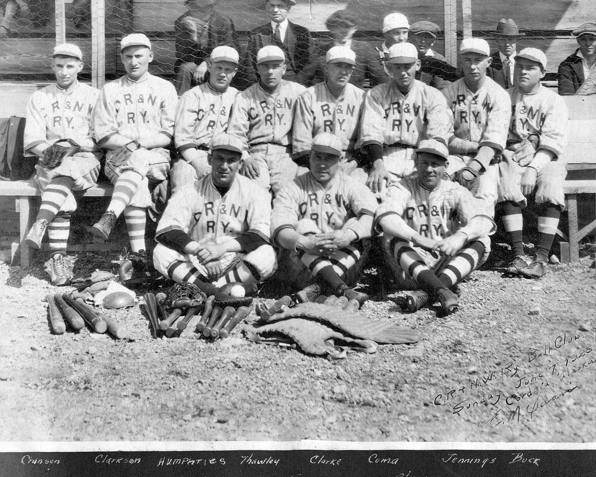 Early baseball teams in Cordova Alaska
