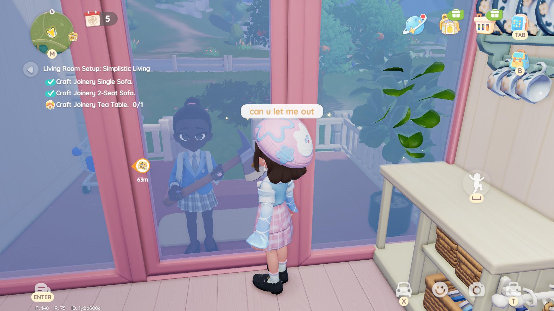 guys help pano makalabas dito 😭 nilock ako ng isang player sa bahay ...