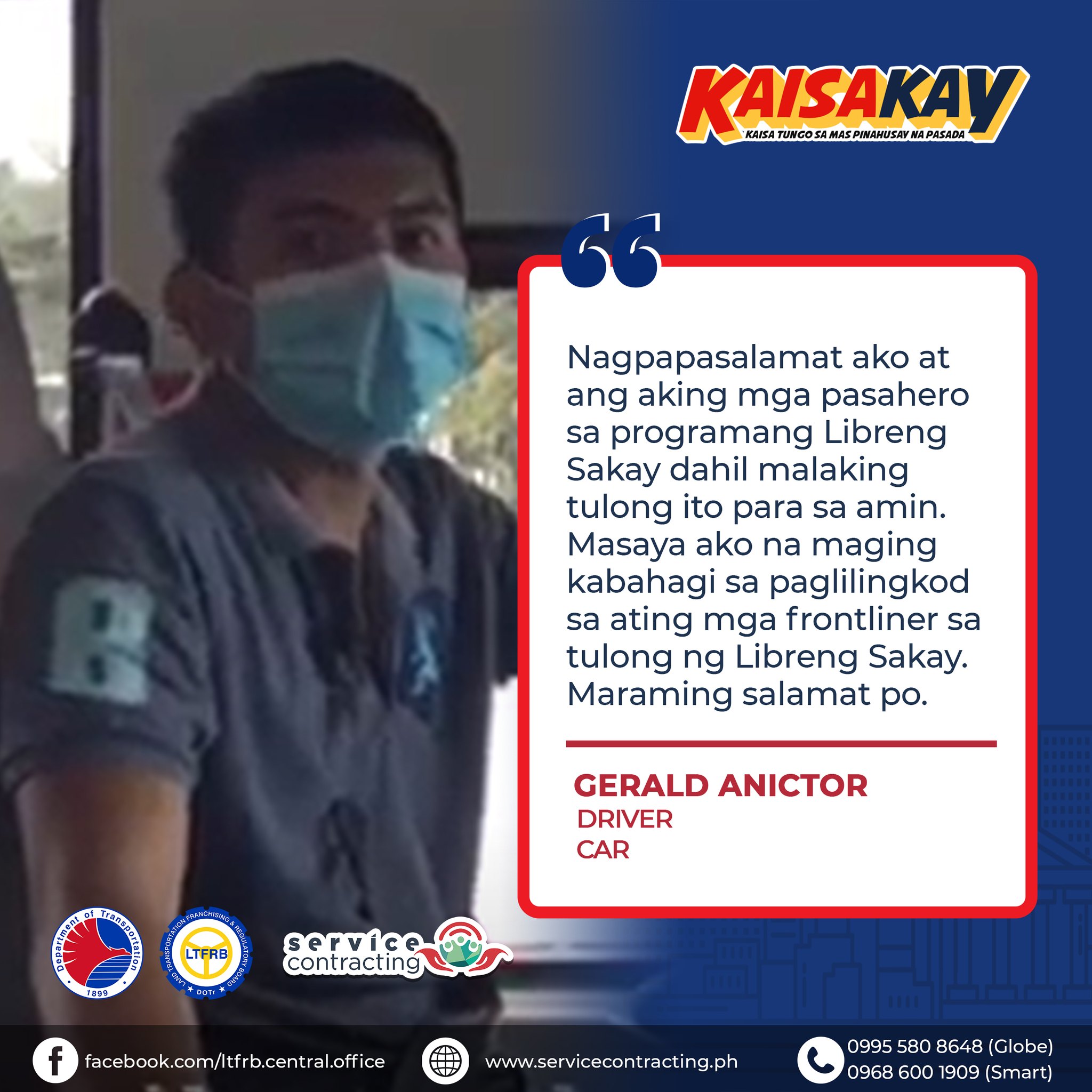 Si Mang Gerald ay isang driver mula sa CAR na katuwang ng Department of ...