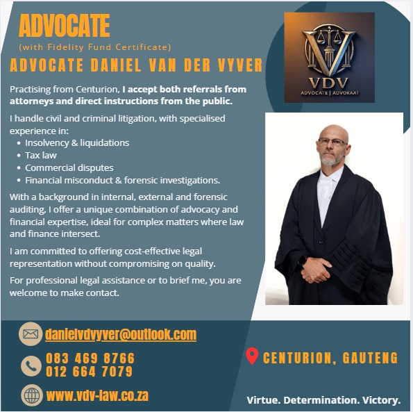 VAYIMERI SOUTH-AFRICA / LAWYERS / ADVOCATES | **Advocate Daniel van der ...