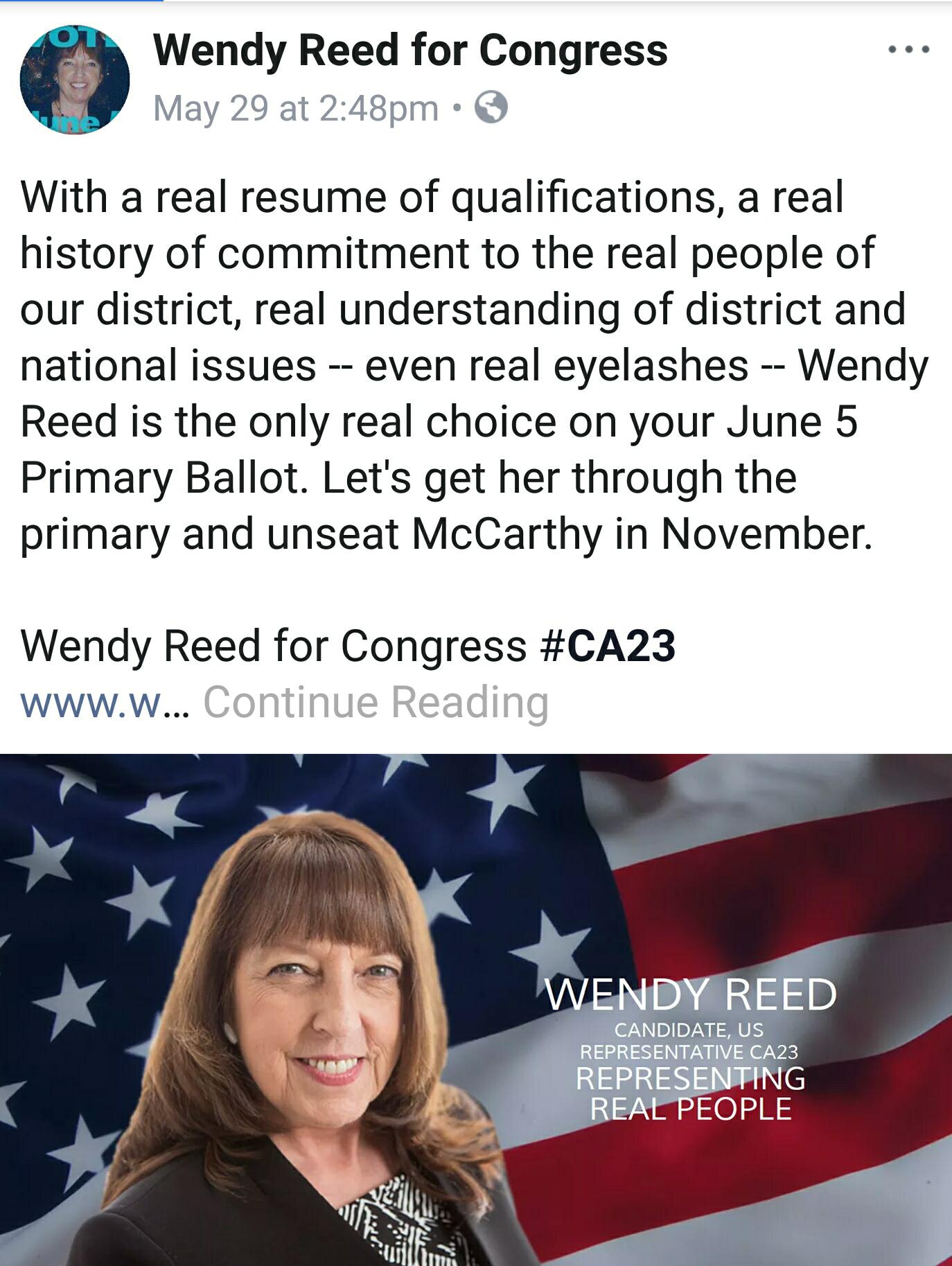 Wendy Reed Not for Congress