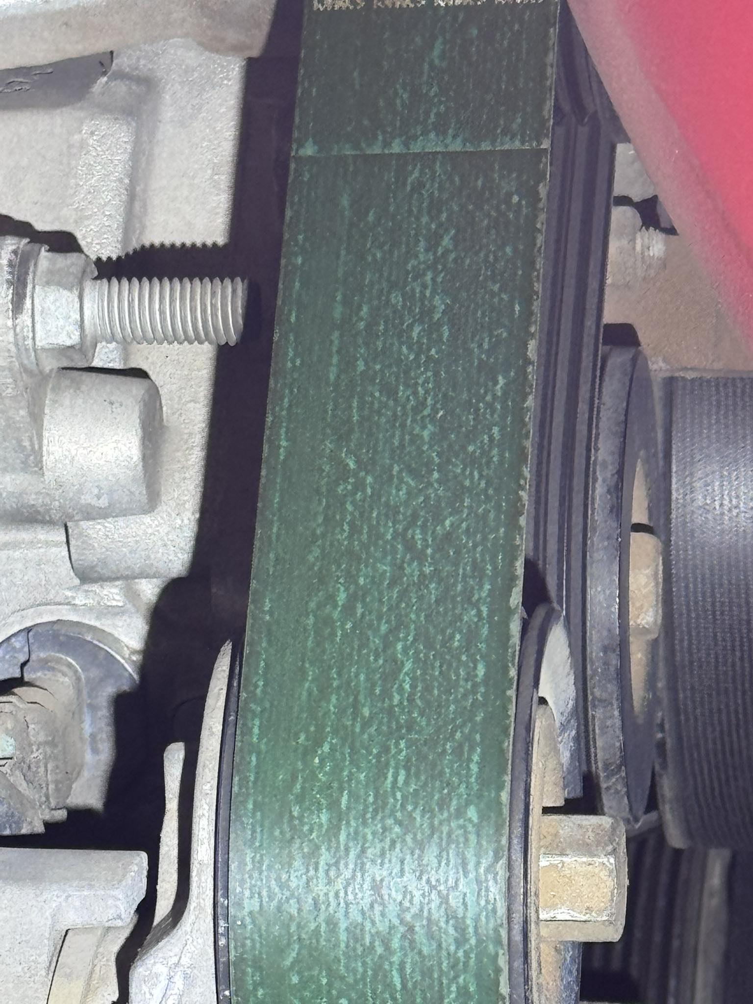 Why is green color coming off my belt?