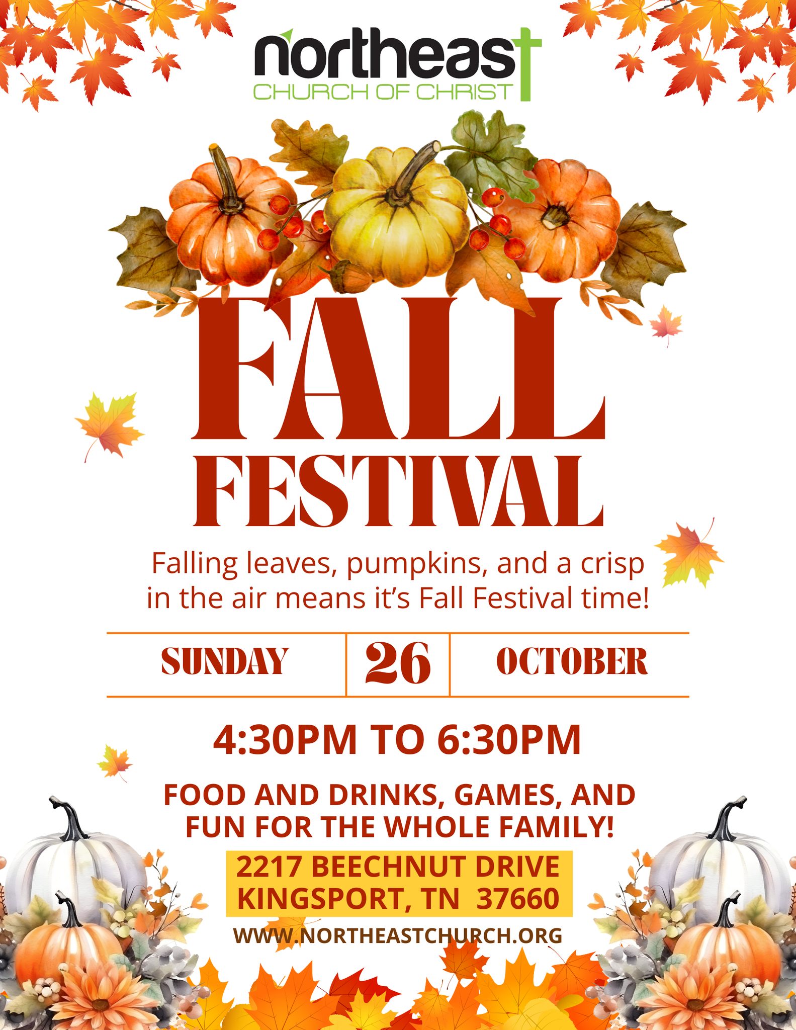 Northeast Church of Christ FALL FESTIVAL!