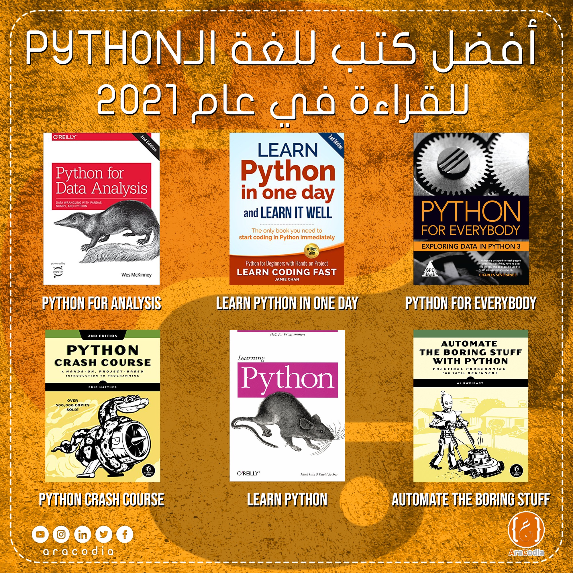 AraCodia - أفضل كتب للغة الـ #Python للقراءة في عام 2021...