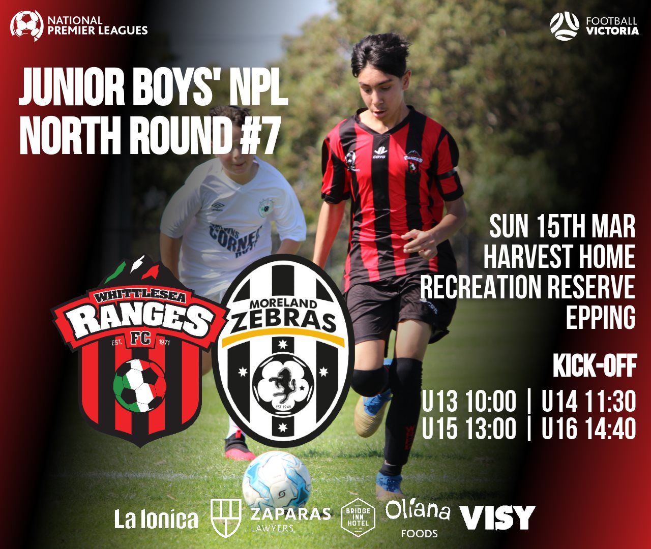Whittlesea Ranges Football Club - 𝗥𝗢𝗨𝗡𝗗 #𝟳 #𝗝𝗕𝗡𝗣𝗟 𝗠𝗔𝗧𝗖𝗛 𝗨𝗣 #RANGES 🔴⚫ v ...