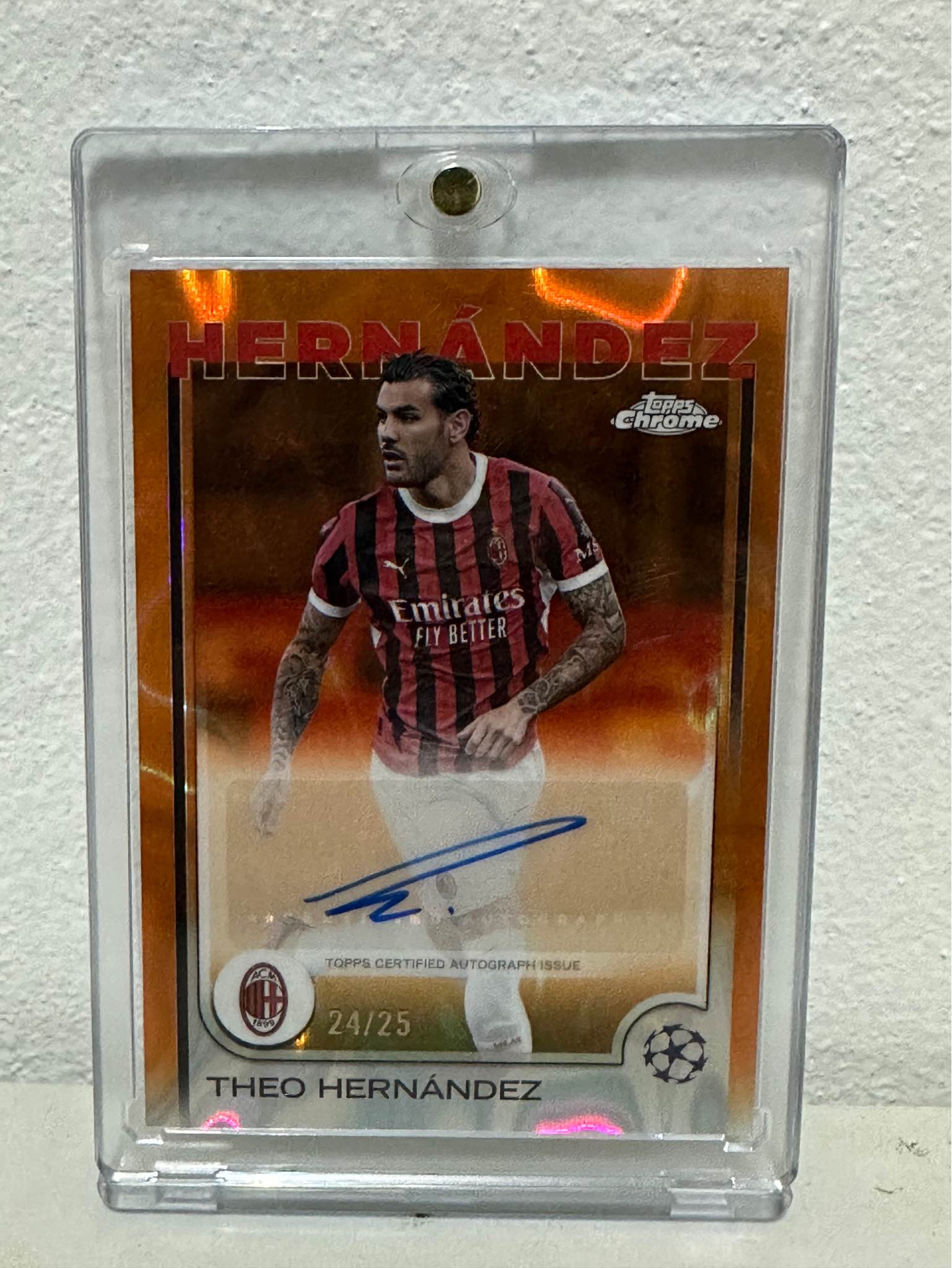 Topps chrome Theo hernandez auto /25 orange - 990 Topps chrome 