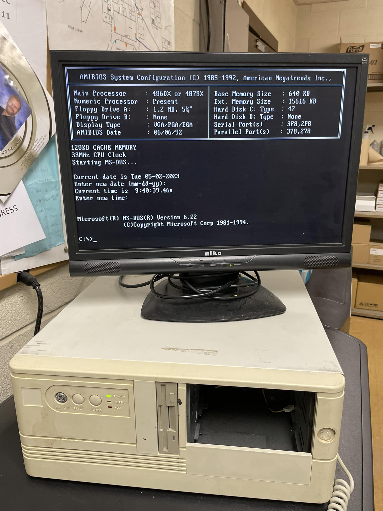 Restored 1992 DOS 6.22 computer with 16MB RAM