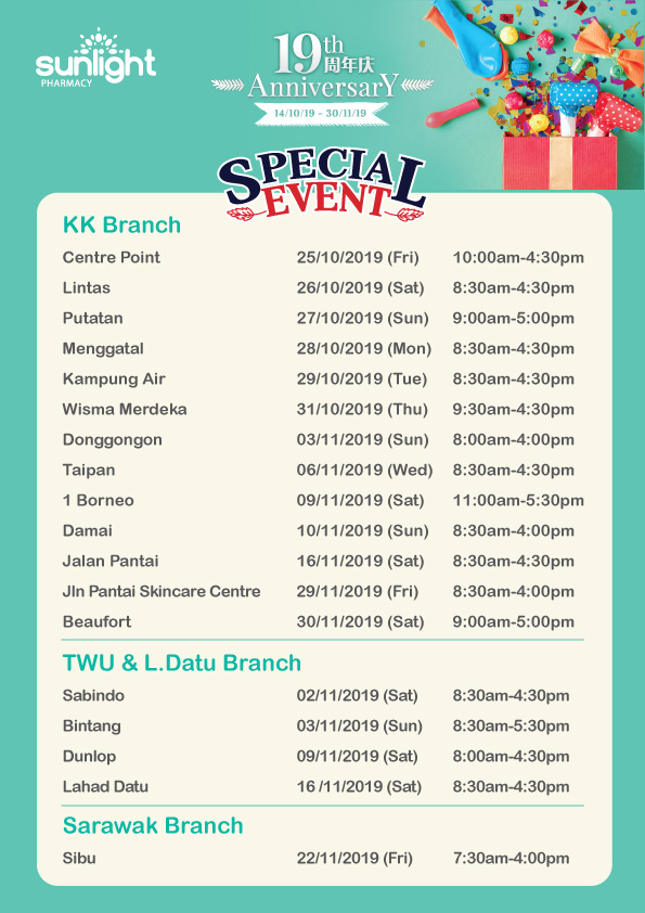 18th Anniversary Care For You From Our Heart Sunlight Pharmacy