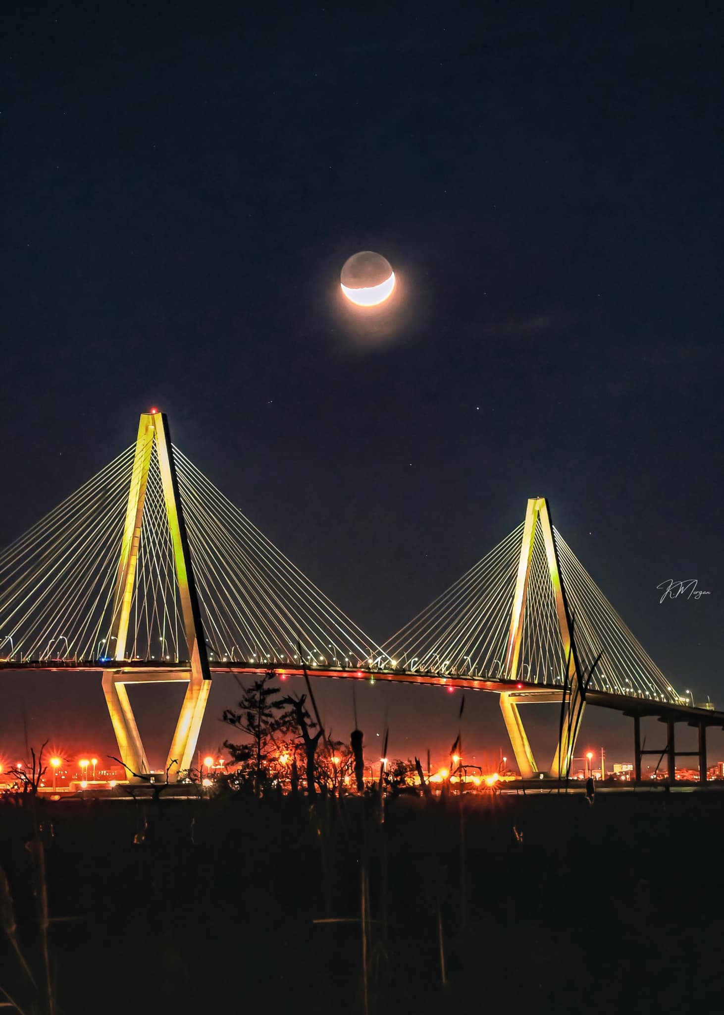 I captured last nights Crescent Moon behind the beautiful Ravenel