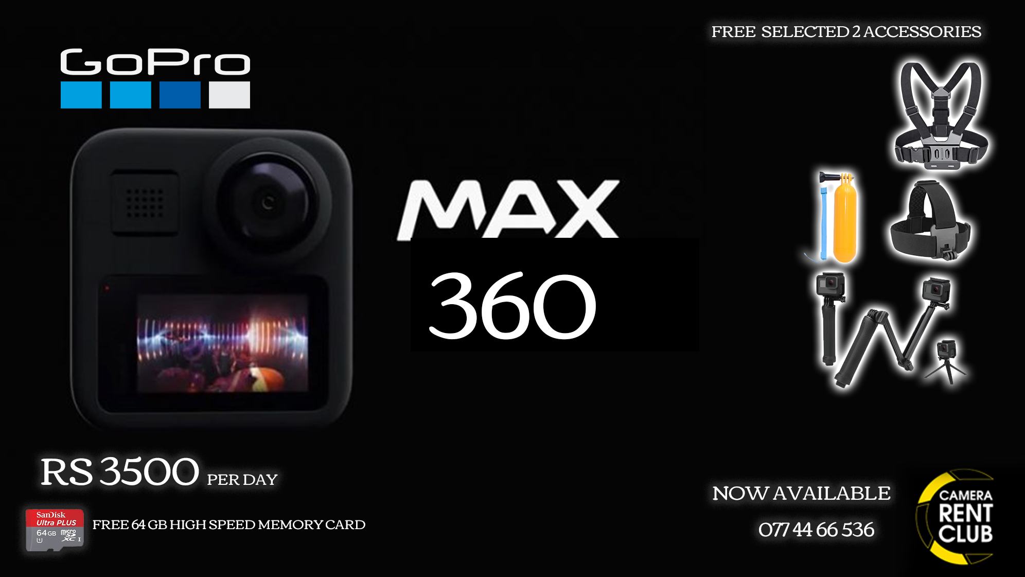 Go Pro 8 Max 360 for rent, First Time... - Camera Rent Club