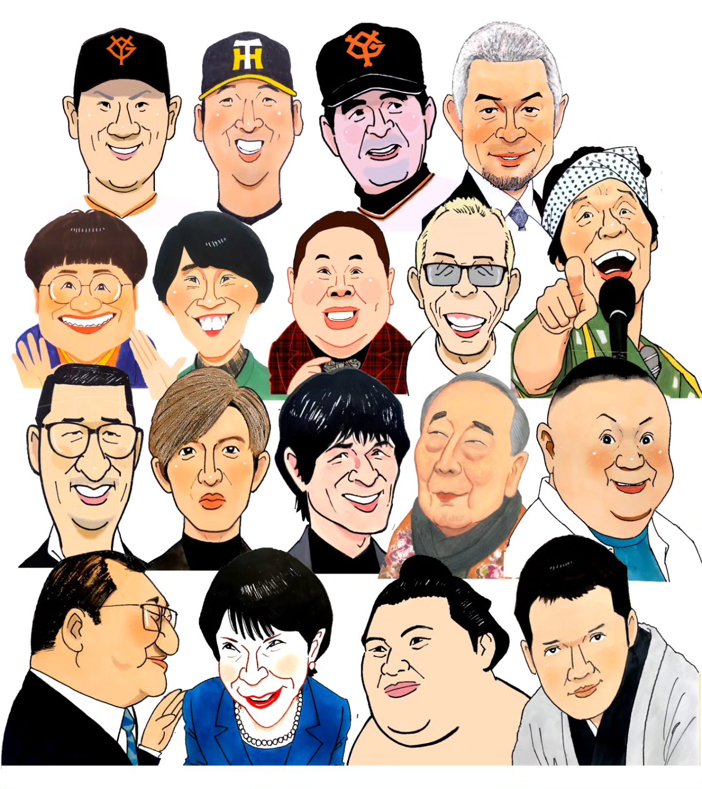 数は少ないですが2025年に描いた有名人の似顔絵集です。 #似顔絵