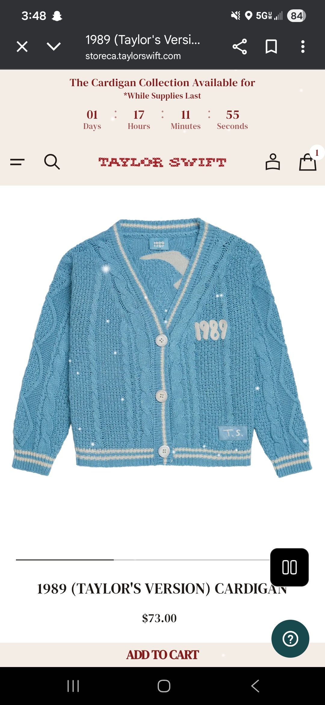 Trading 1989 cardigan for smaller size
