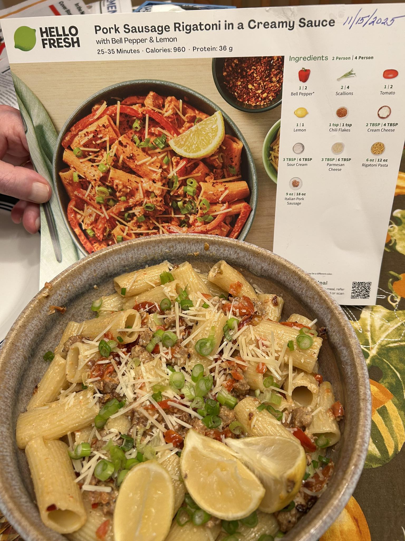 HelloFresh Tonight | Pork Sausage Rigatoni in a Creamy Sauce: you need ...