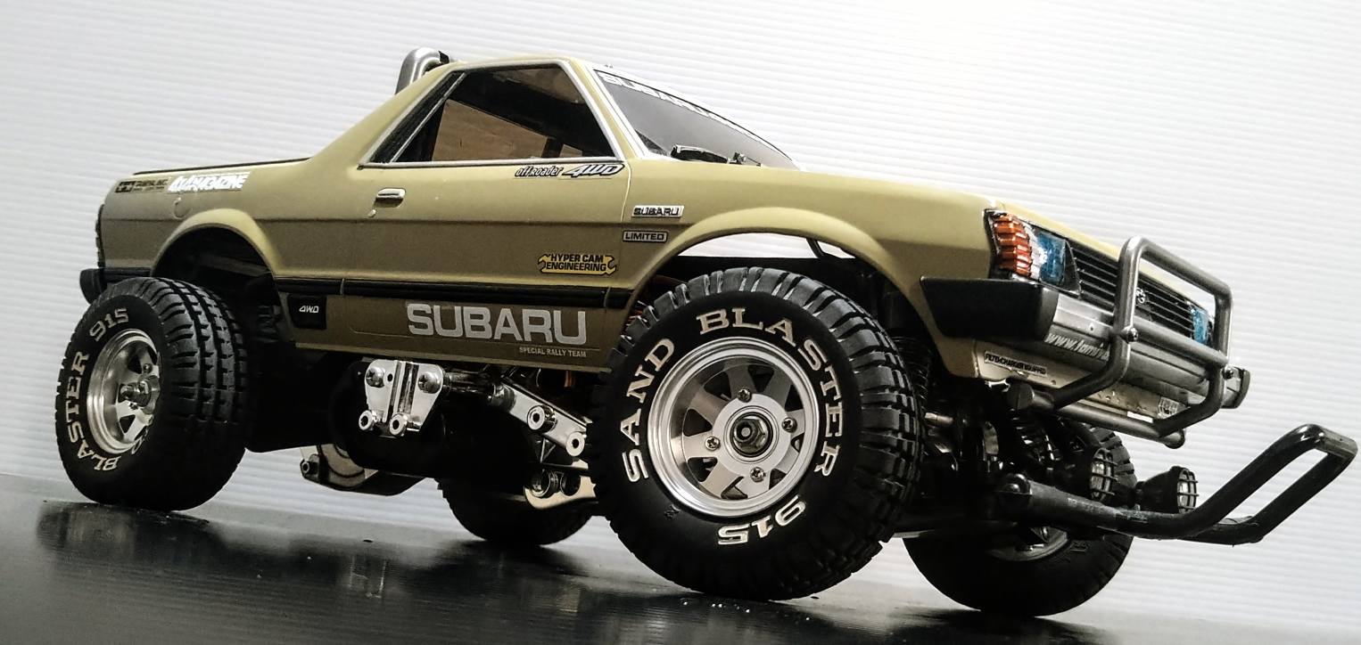 Subaru Brat off-road vehicle in Tamiya collection