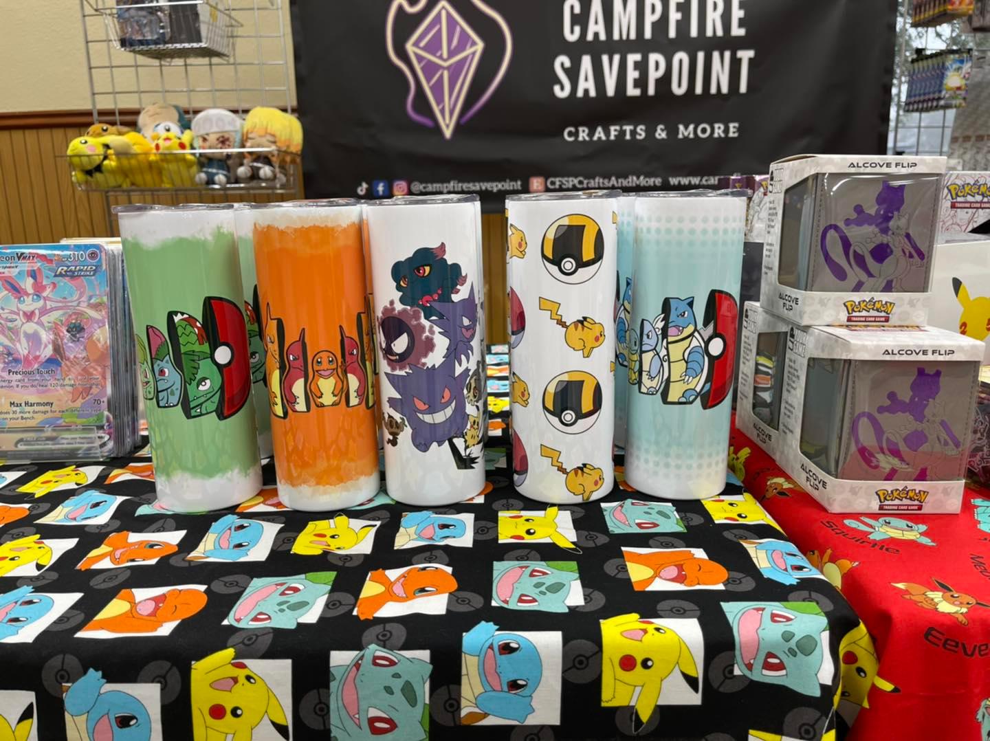 Our Pokemon themed tumblers are... - Campfire Savepoint