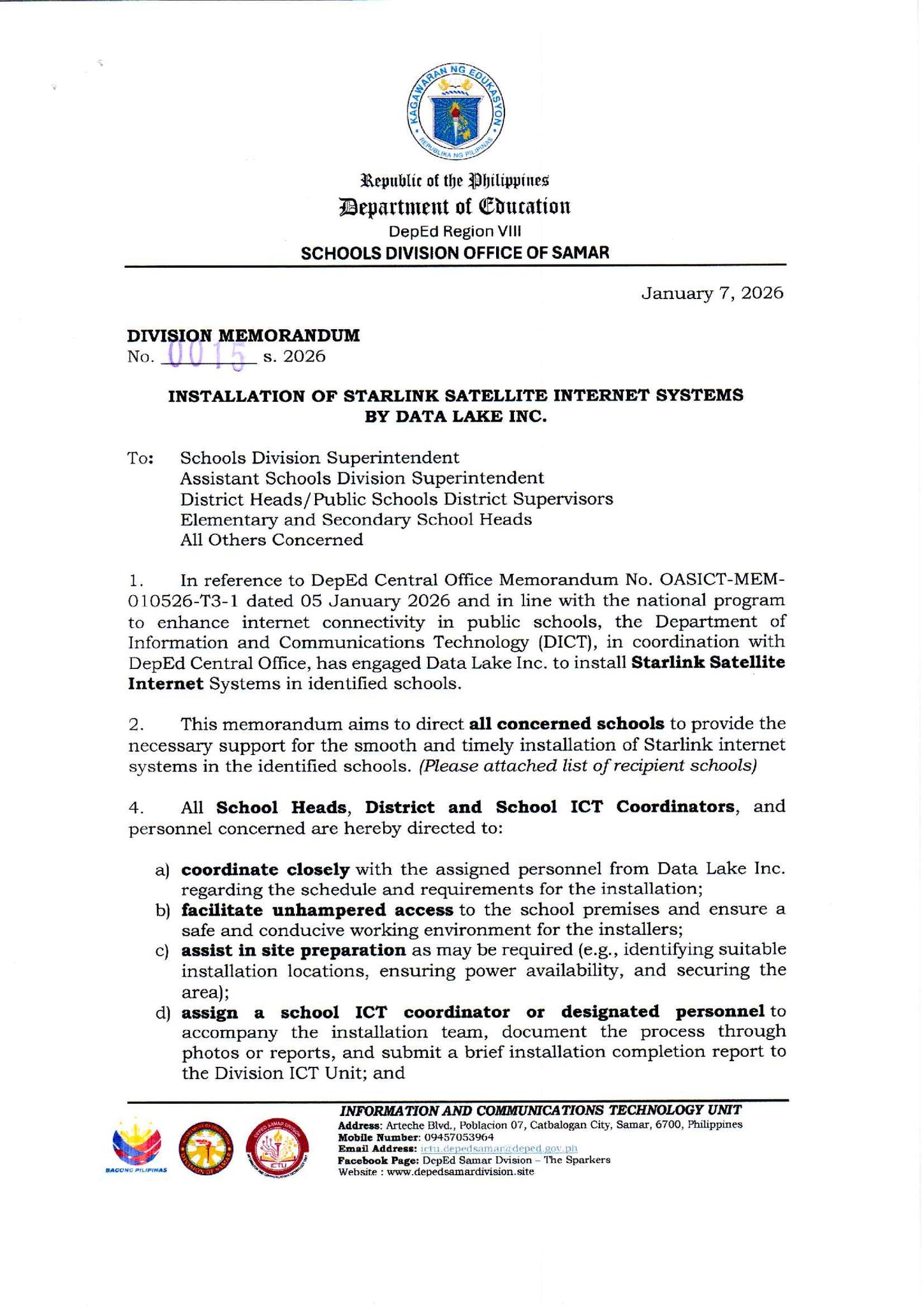 Samar ICT Community | Division Memorandum No | Facebook