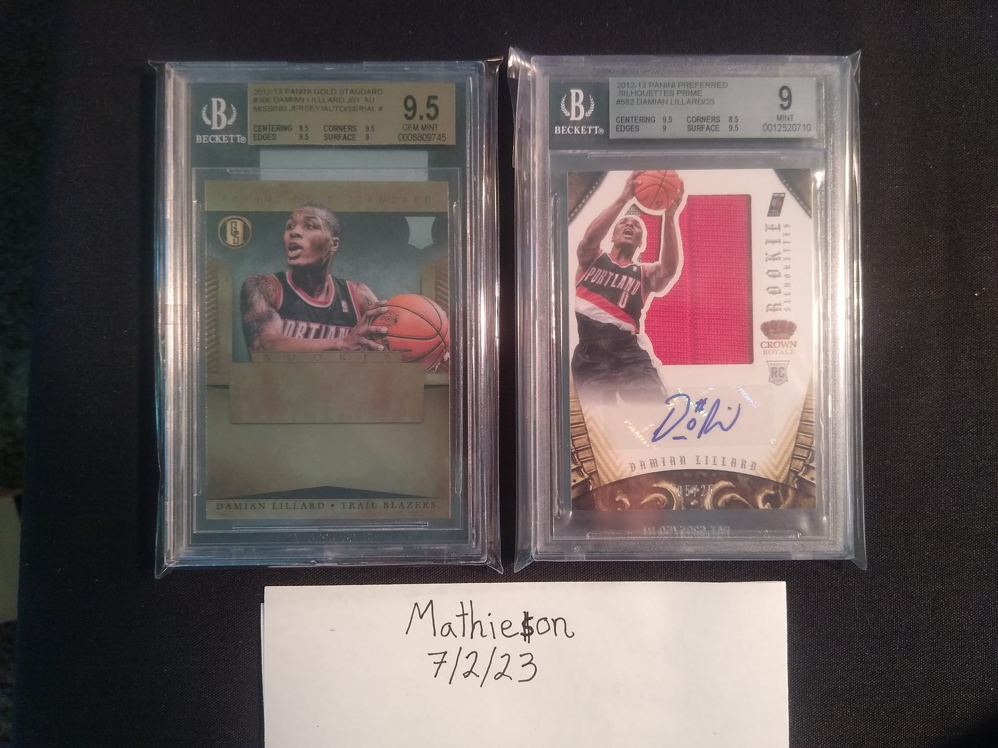 Damian Lillard rookie patch auto and error card collection