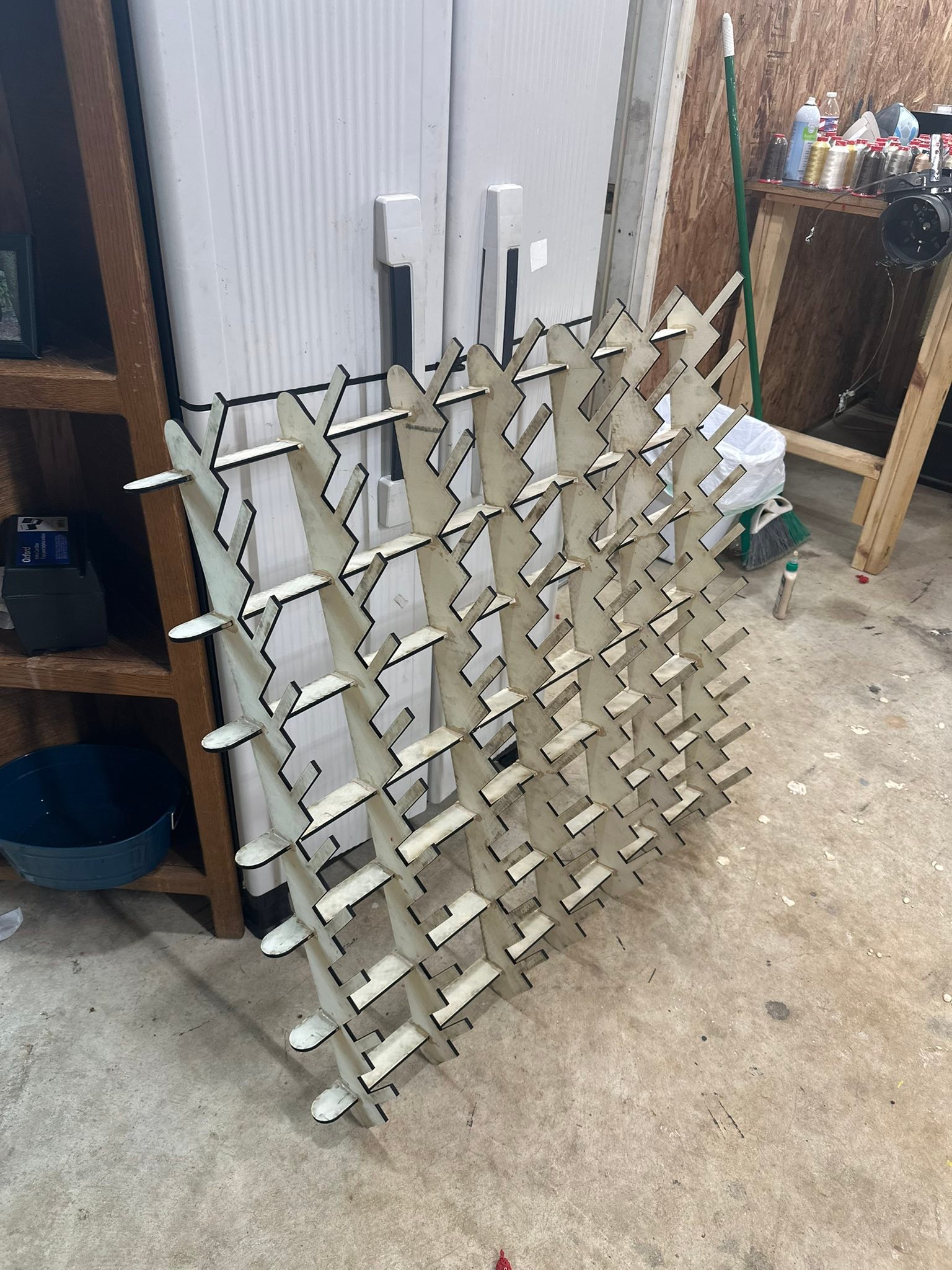 Laser cut a few thread racks with my 1600mm bed unbranded 150w CO2 ...
