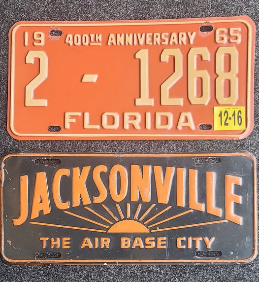 Vintage Florida license plates from 1965 and Jacksonville's Air