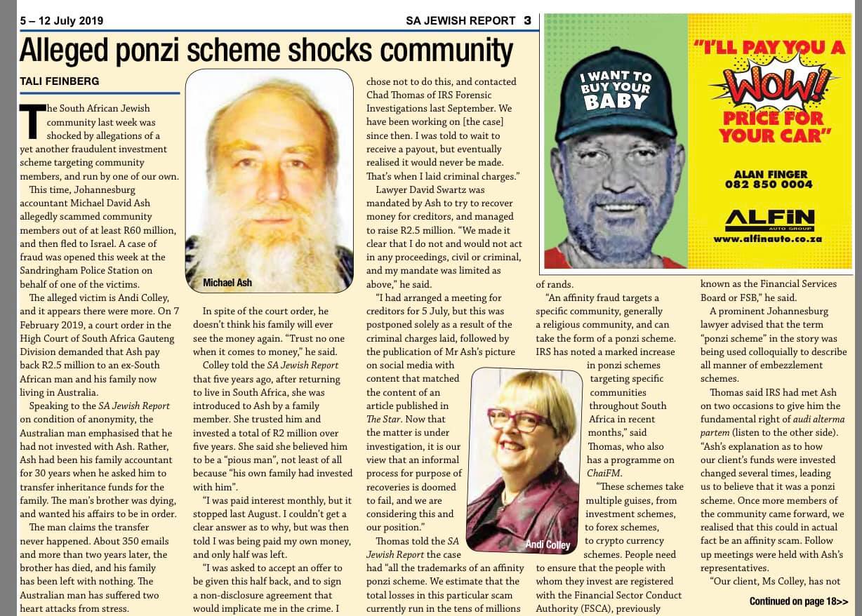 ALLEGED PONZI SCHEME /... - IRS Forensic Investigations