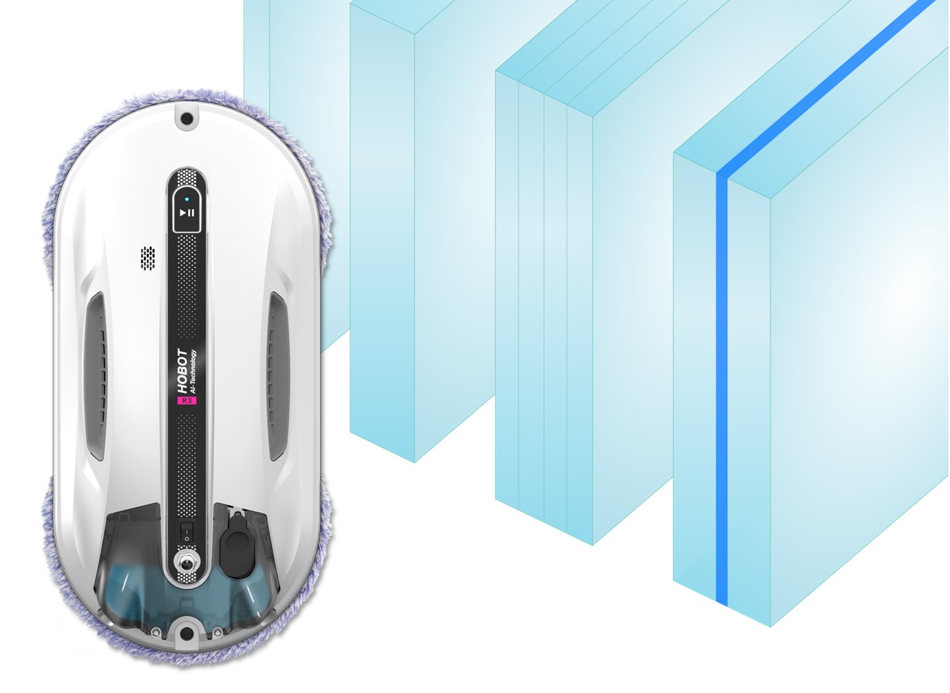 Designed for Glass of All Thickness HOBOT-R3 is specially designed 