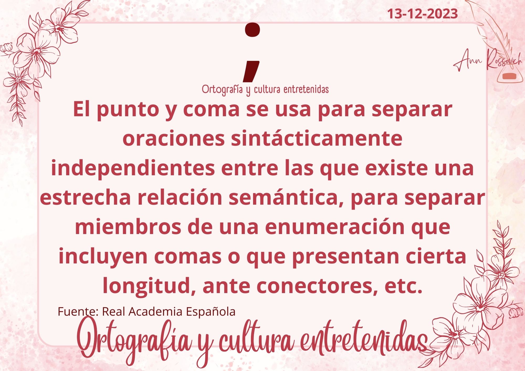 Ortografía - #Ortografía | punto y coma El punto y coma (;) es un signo ...