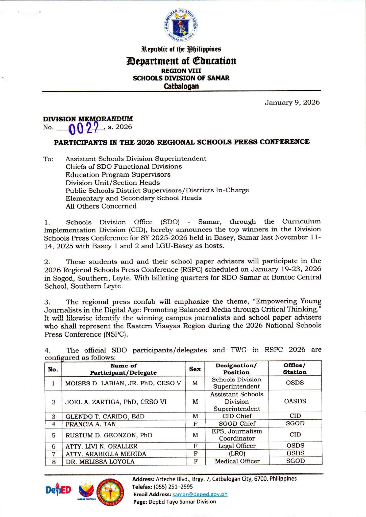 Samar ICT Community | Division Memorandum No | Facebook
