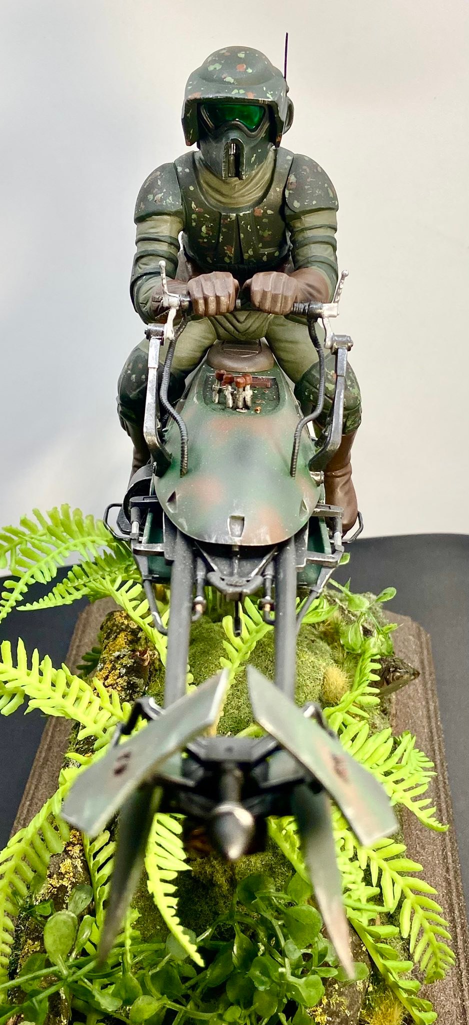 Customized Star Wars speeder bike model from 1983 kit