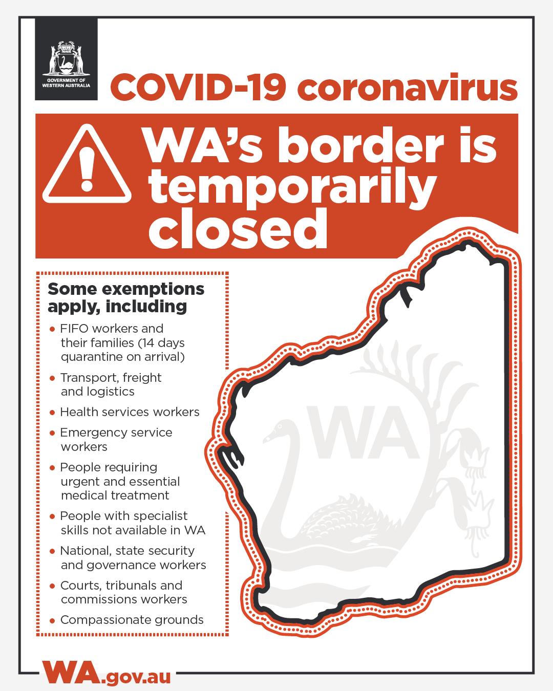 WA Government - Western Australia’s border is now temporarily closed ...