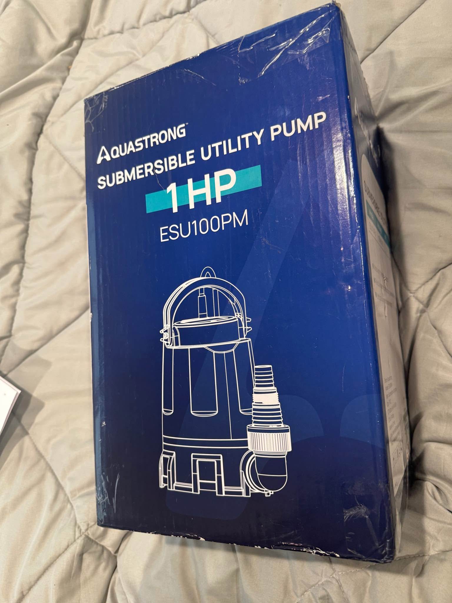 Aquastrong 1 HP Sump Pump - 4500 GPH Submersible Utility Pump For Basements, Pools & Flooded Areas