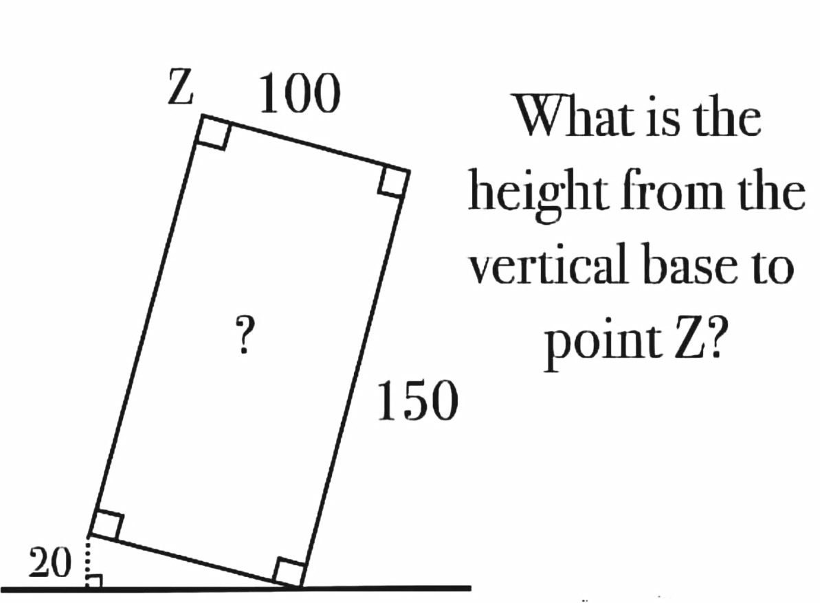 Quelle est la hauteur, de la base verticale au point Z ? | Facebook