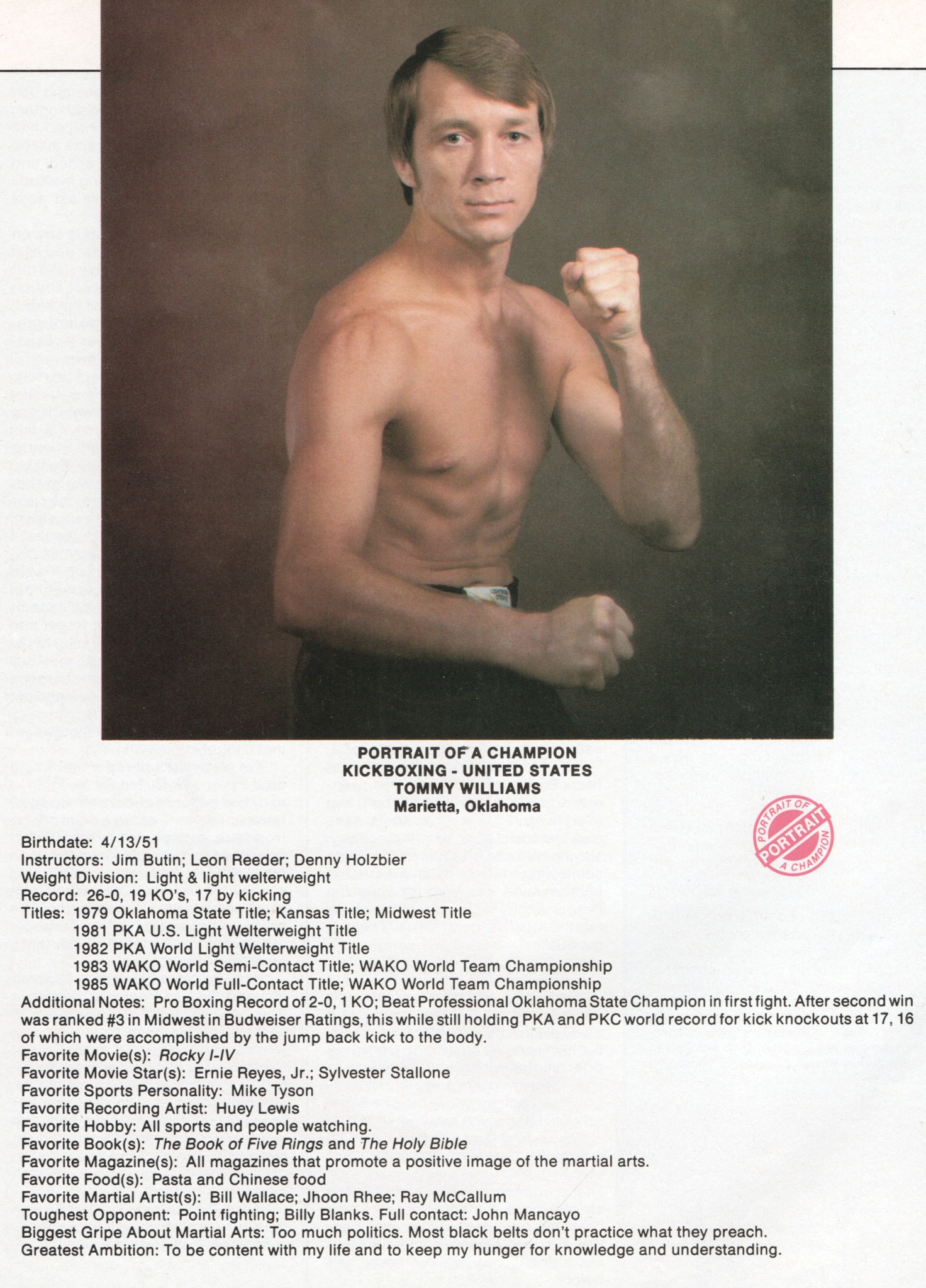 Tribute to Tornado Tommy Williams, 6-time World Champion in 