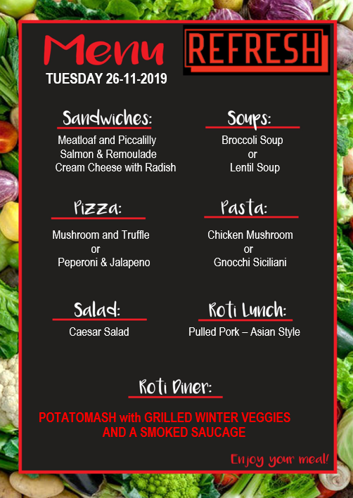 Refresh - The menu of today! See you at Refresh? | Facebook