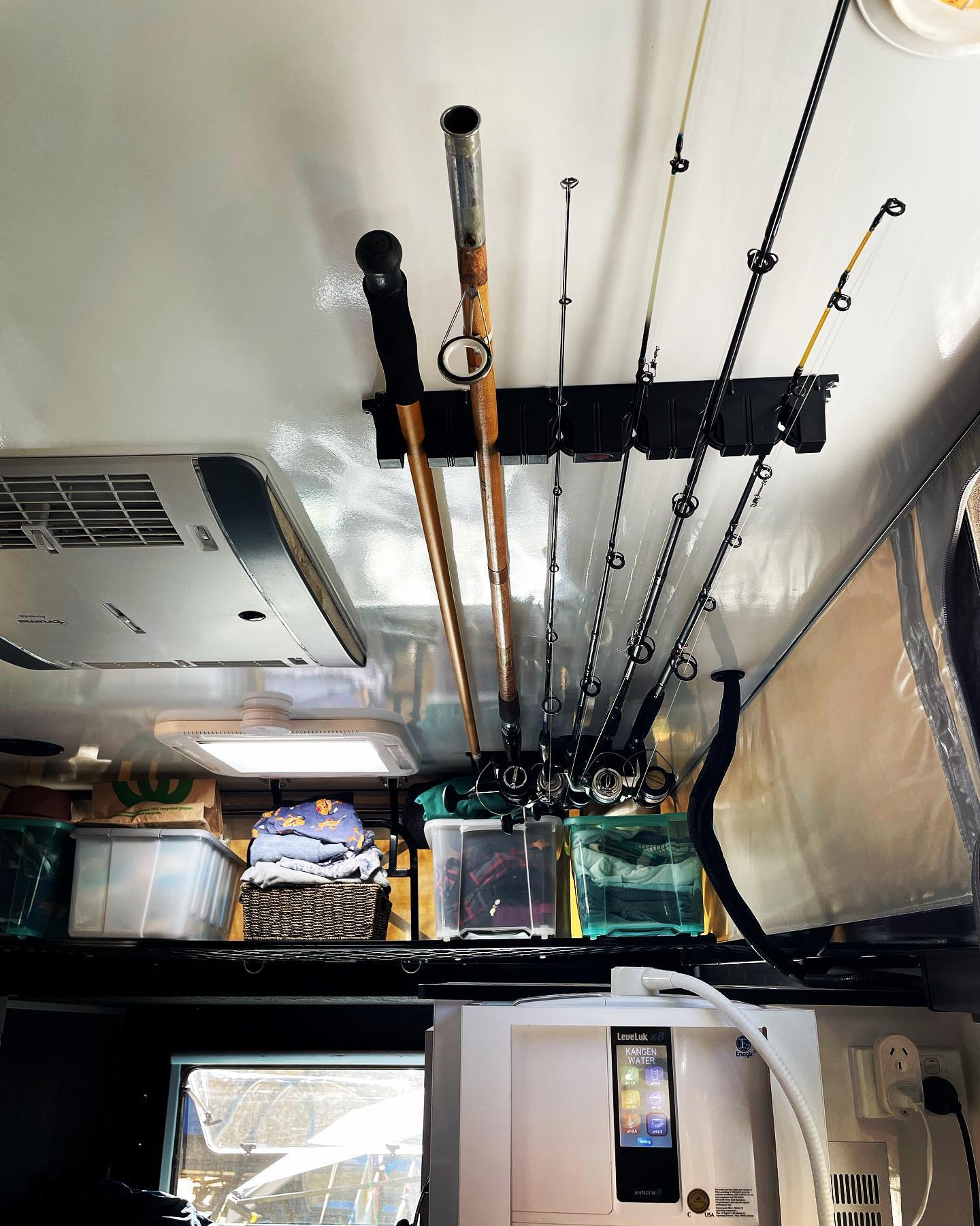fishing rod holders for inside canopy Pmsanzay Adjustable Horizontal Storage Rack Holder with Suction Cups Attach Vehicle Car/Truck/SUV/Boat/Smooth Glass - to Hold 4 Fishing Rods Features a built Innovative Canopy Rod Holder for