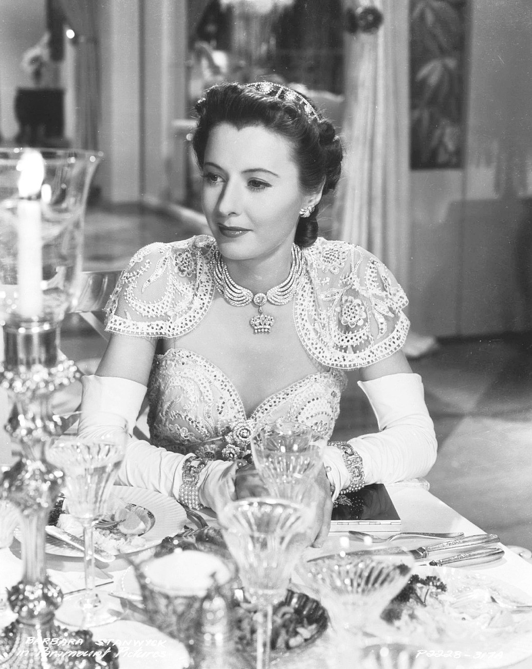 the lady eve dress Barbara Stanwyck, in a gown for Eve, 1941 demoted