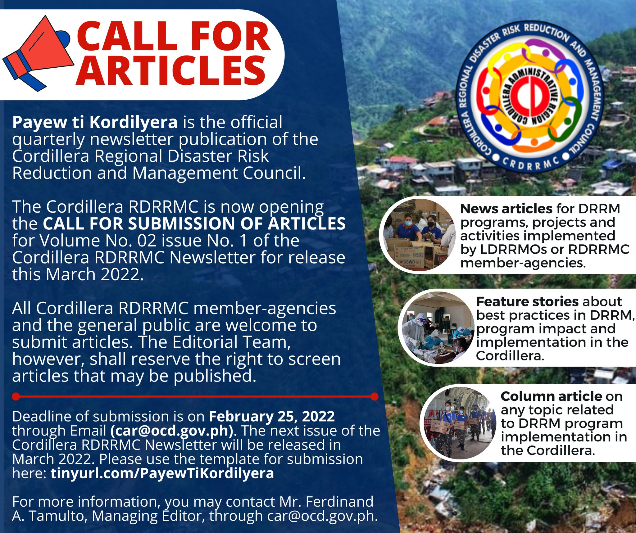 Civil - CALL FOR SUBMISSION OF ARTICLES: Payew ti Kordilyera is the ...