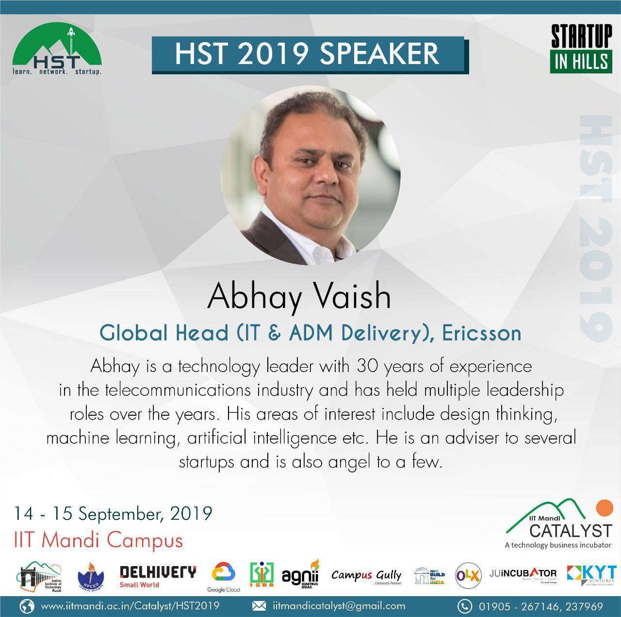 Meet Abhay Vaish at HST2019 and hear him demystify the world of