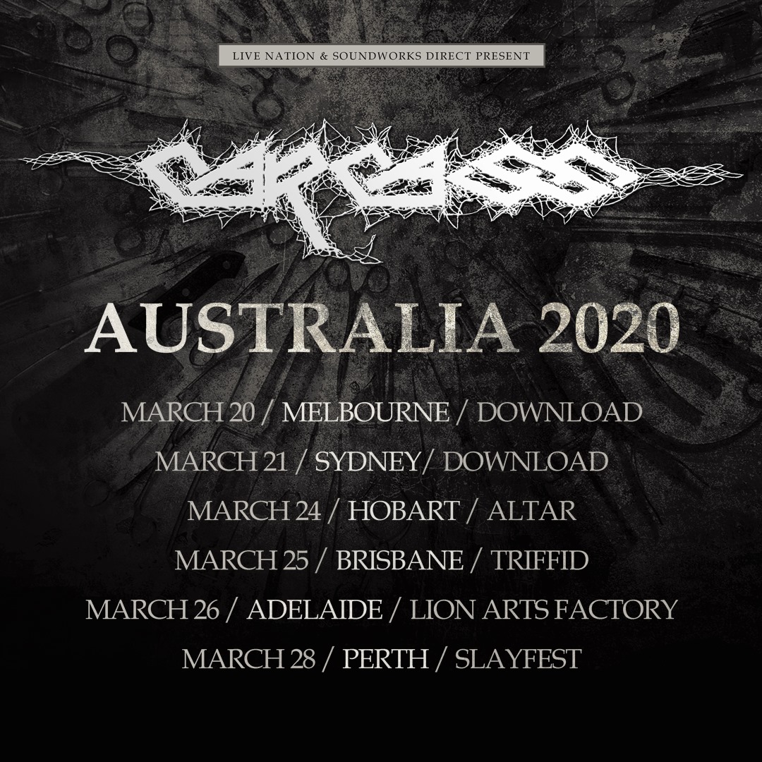 Carcass forced to delay Australian, New Zealand, and Asia tours