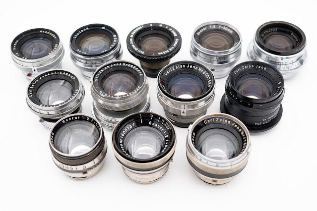 Zeiss Sonnar 50mm f/2 lens variations overview