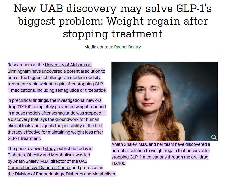 Feeling so proud of my university and the knowledge it gives to the world. Go UAB! :-) Researchers at the University of Alabama at Birmingham (UAB) have discovered that an oral drug