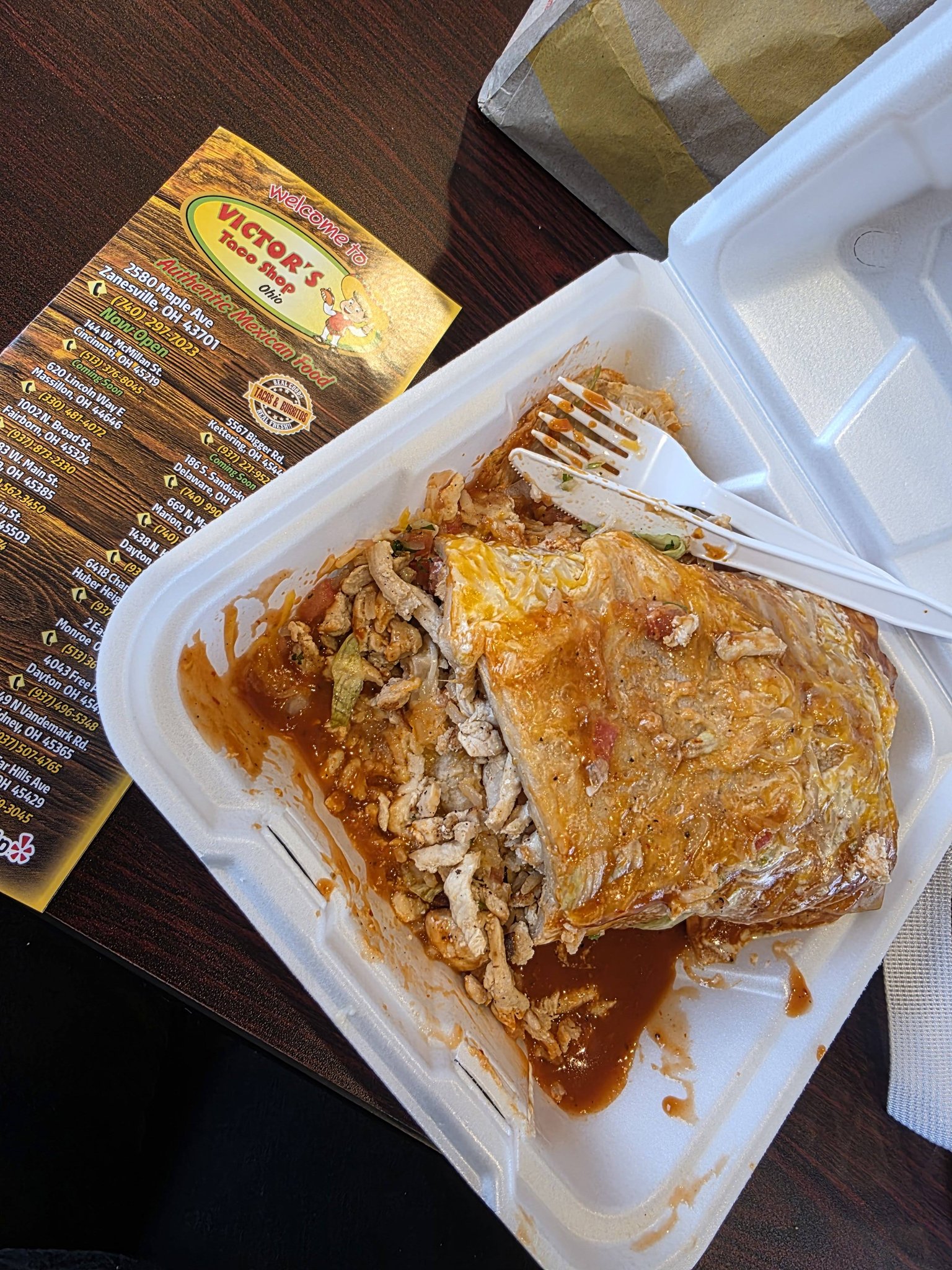 Big Zanesville, OH burrito at victor