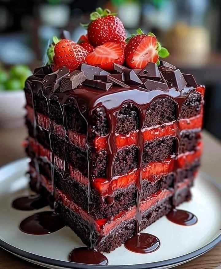Black Strawberry Cake with Deep Black Buttercream Recipe