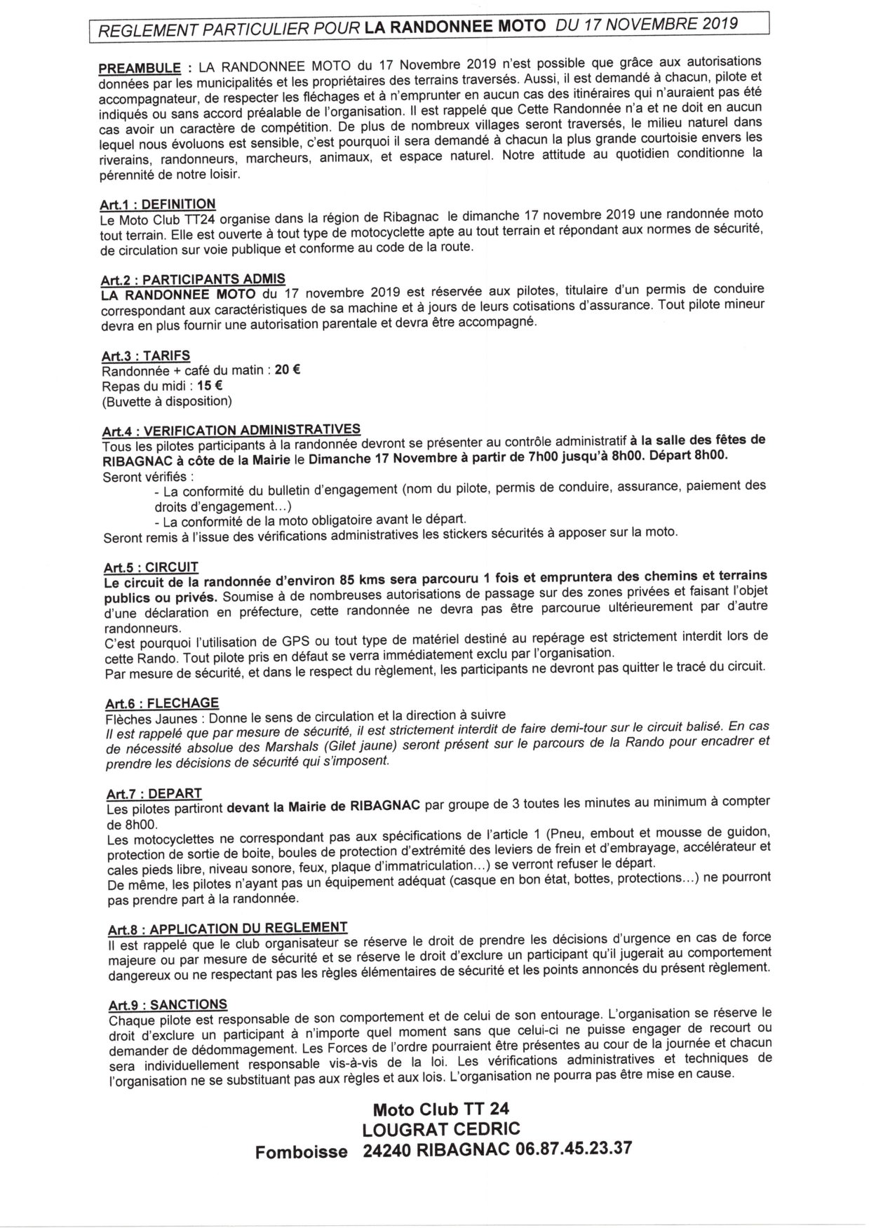 Tt 24 Voici Lengagement Pour La Randonnée Du Tt24 Le 17