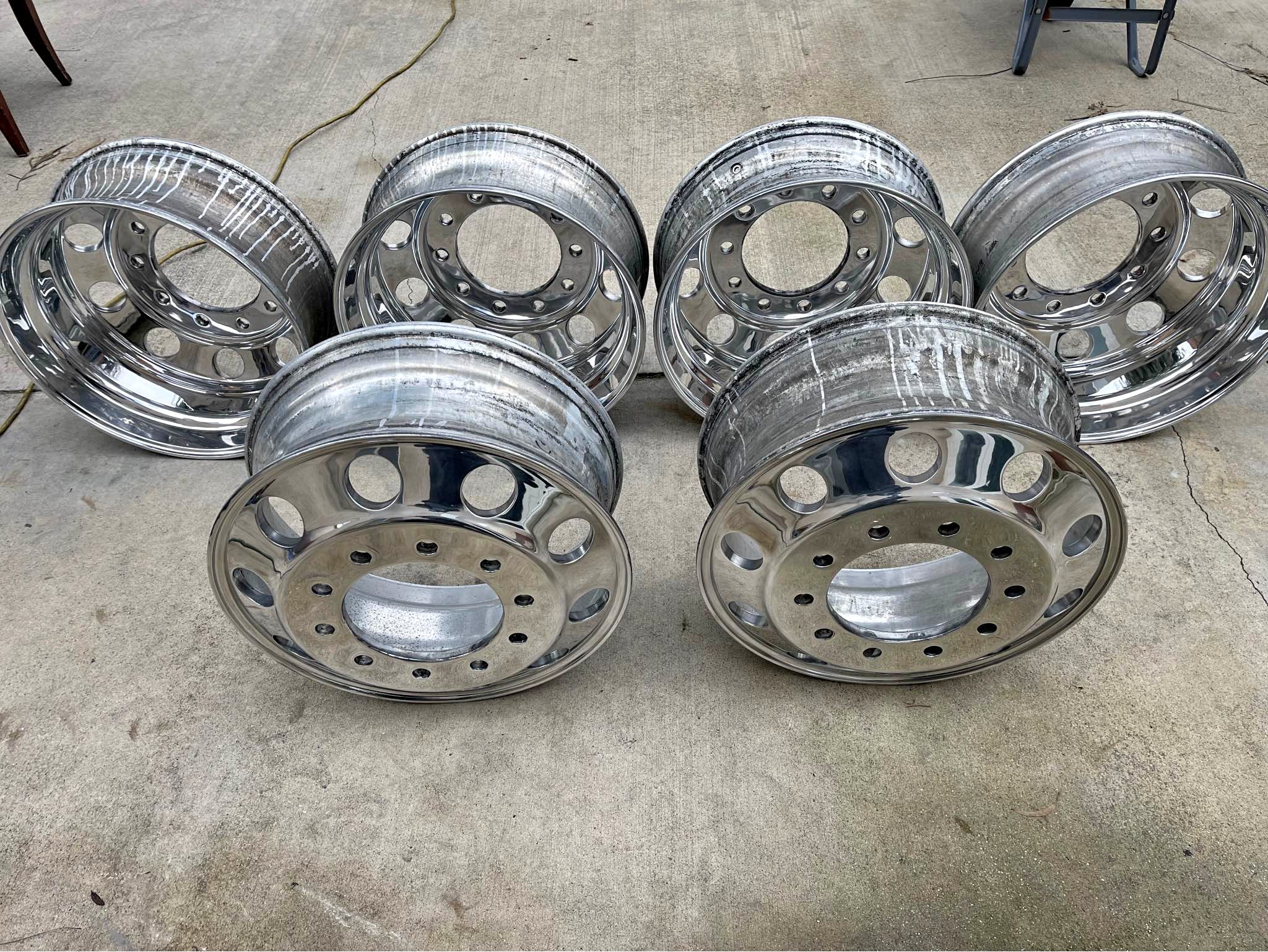 Polished semi truck rims 22.5 - Car Wheels, Tires & Parts - Bakersfield ...