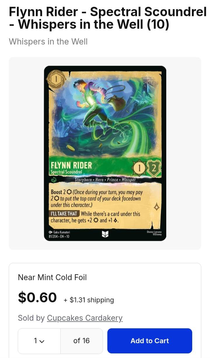 flynn rider lorcana card - The First Chapter - 81/204 Property DISNEY LORCANA RISE OF FIRSTBORN