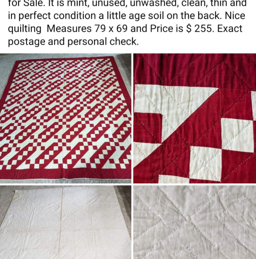 Randi Moore - FOR SALE: LARGE CALICO RED AND WHITE QUILT.... | Facebook