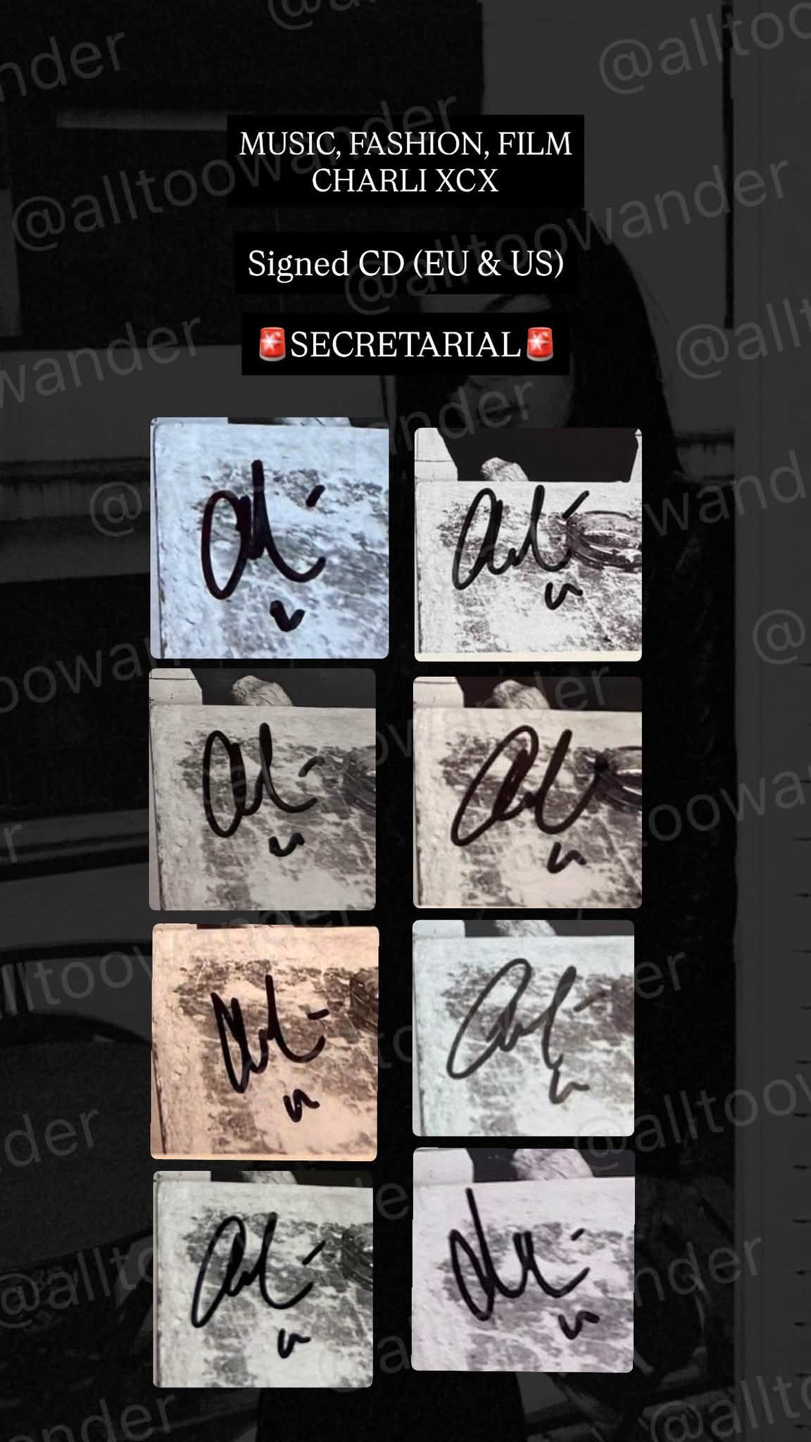 Charli XCX fake signatures warning for collectors