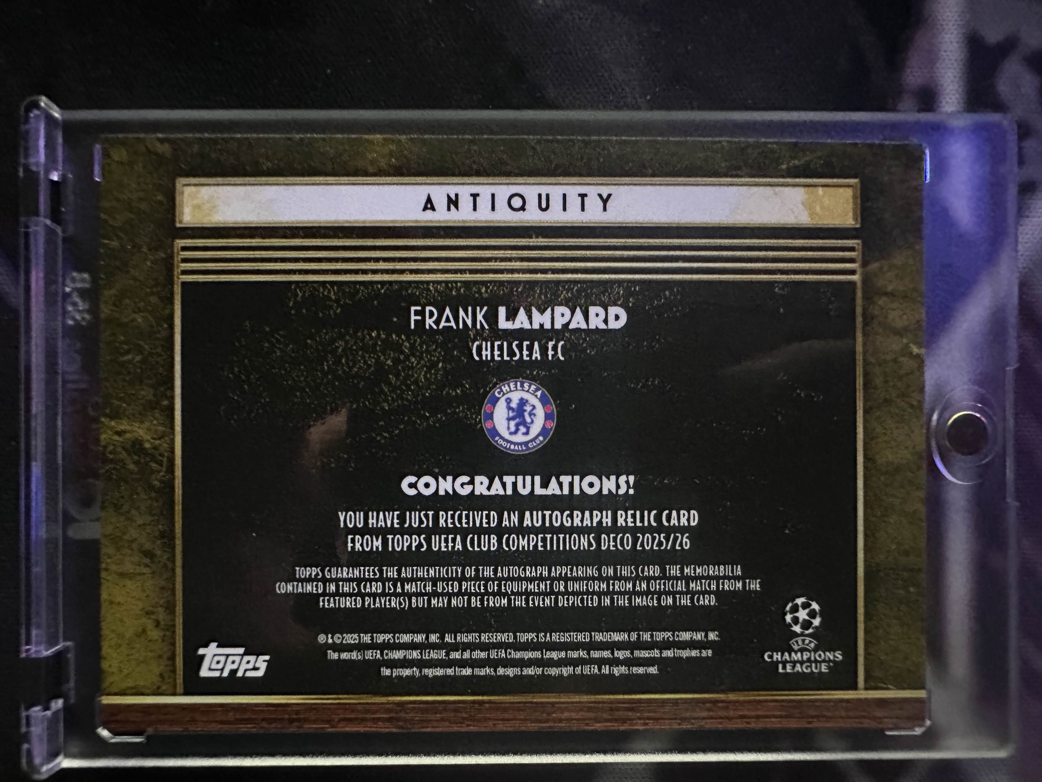 🔥 **AUTOGRAPH RELICS ANTIQUITY – FRANK LAMPARD – CHELSEA FC  display picture 1