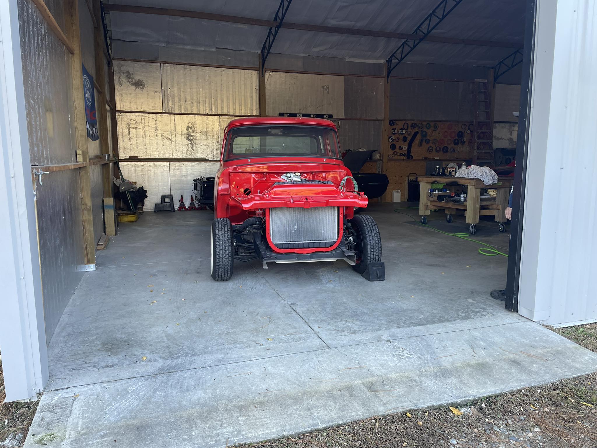 Restored 1956 Ford F100 truck with custom upgrades