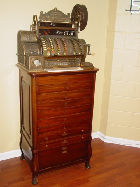 NCR's brass Class 2114 electronic cash register